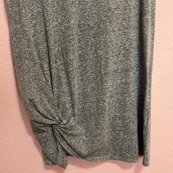 Z Supply Womens T Shirt Dress Gray Heathered Twisted Front V Neck Short Sleeve L - Picture 3 of 8